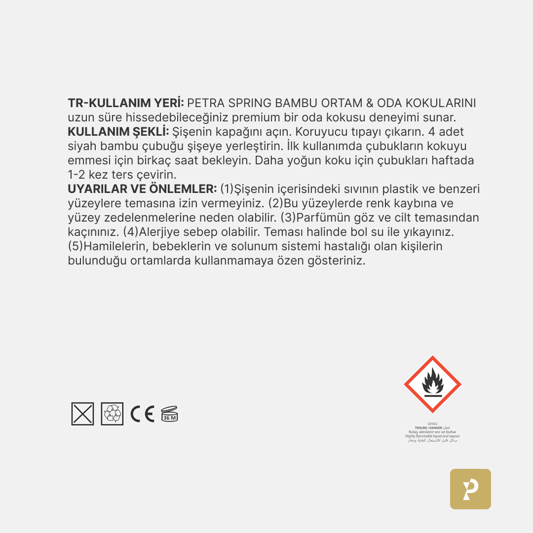 Kerasus 100ML Bambu Çubuklu Oda Kokusu - Petra Spring