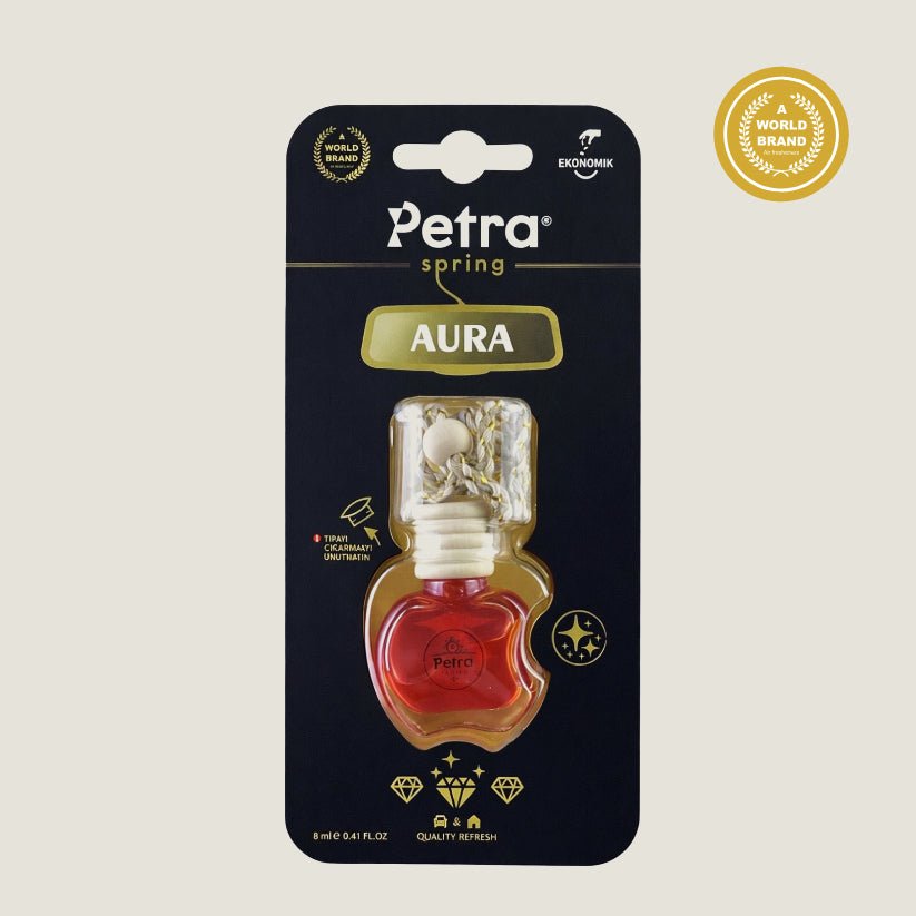 "Aura" Cam Şişe Premium Kalıcı Araba Kokusu - Petra Spring
