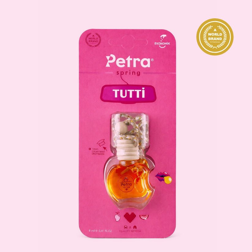 "Tutti" Cam Şişe Premium Kalıcı Araba Kokusu - Petra Spring